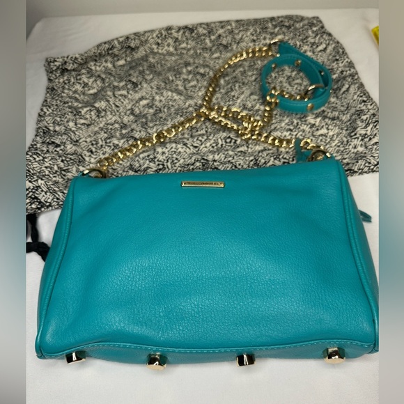 Rebecca Minkoff Aqua Crossbody Bag Gold Chain Strap - Picture 3 of 9